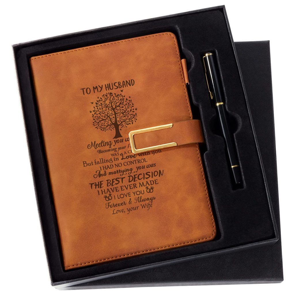 Luxury leather journal set perfect gifts for a Gemini writer